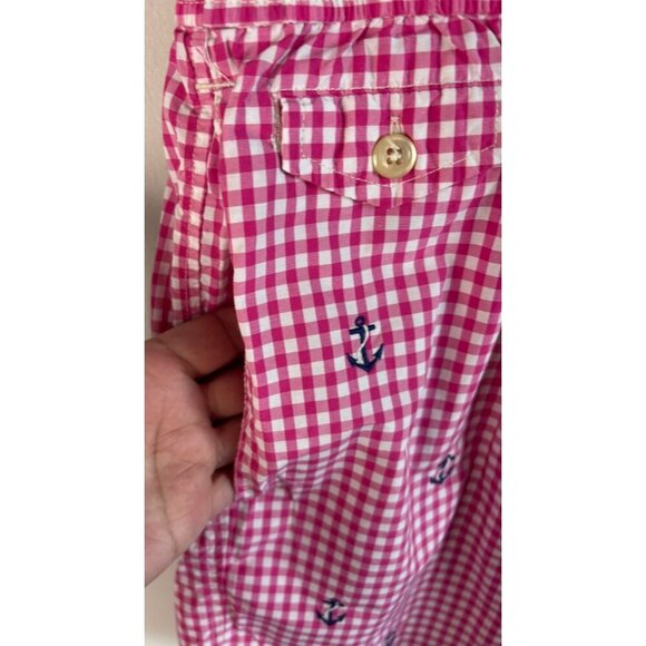 Polo Ralph Lauren Mens Swim Shorts Red Gingham Anchor Print Traveler Size XXL - Picture 6 of 15